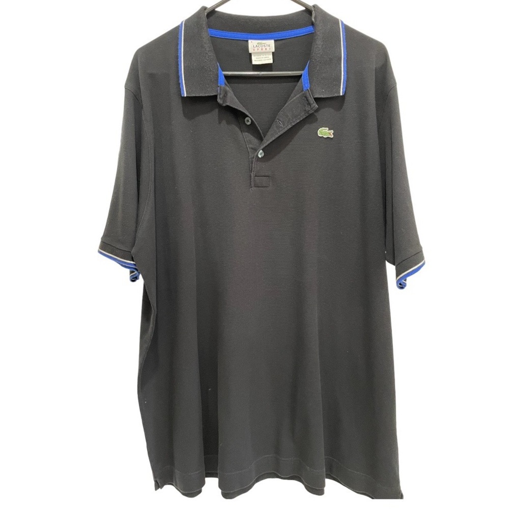 LACOSTE Sport—- Men’s Short Sleeves Polo Shirt Black Size 9 (4XL)